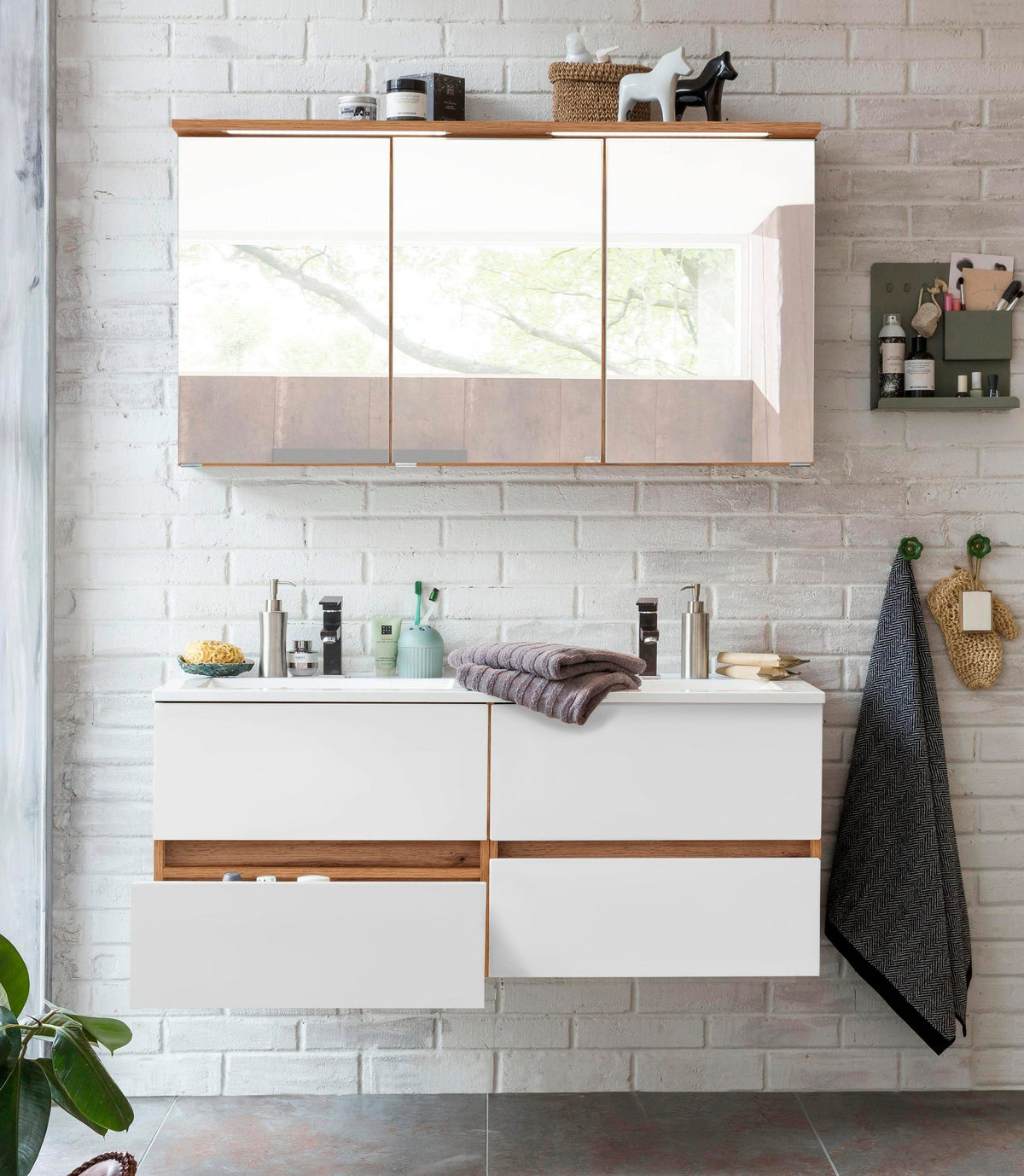 Badezimmermöbel-Set – 120cm Waschtisch & Spiegelschrank | Simo Möbel