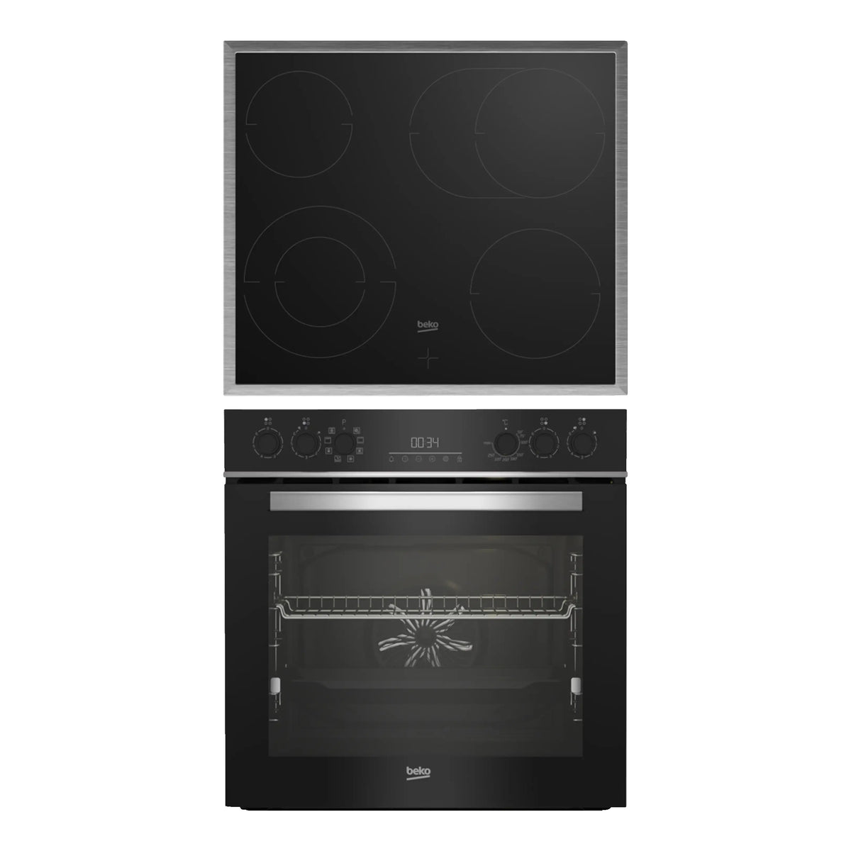 Beko BBUM13329XS Herdset Glaskeramik 72L Teleskopauszug EEK A