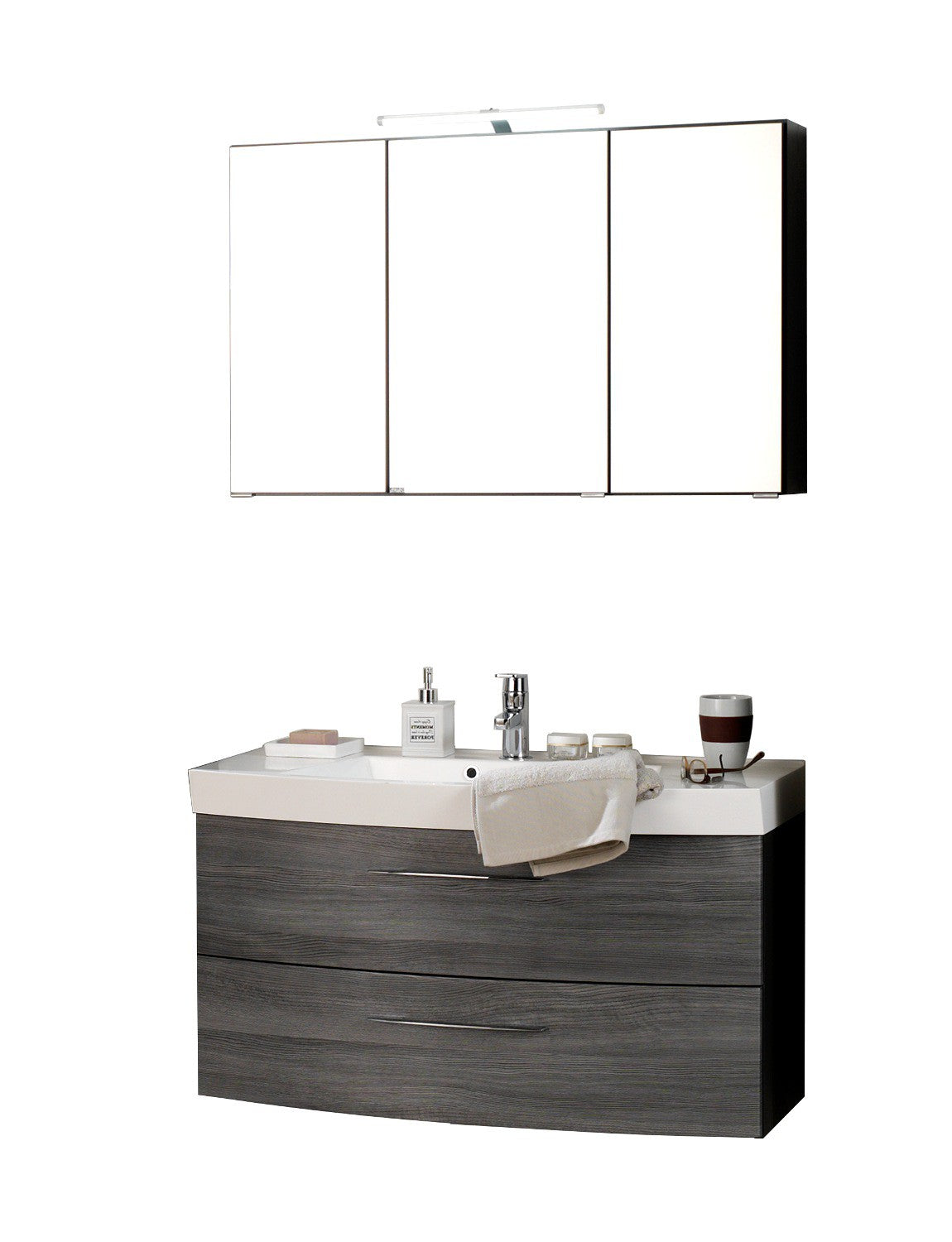Badmöbel Florida 100 cm – LED Spiegel & Soft-Close Schubladen
