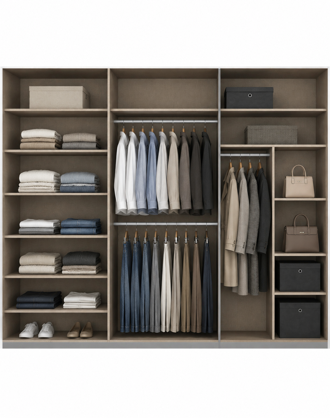 Kleiderschrank 271 cm Alpinweiß – viel Stauraum – Neuware | Simo Möbel