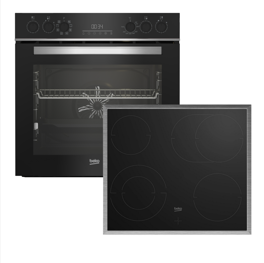Beko BBUM13329XS Herdset Glaskeramik 72L Teleskopauszug EEK A