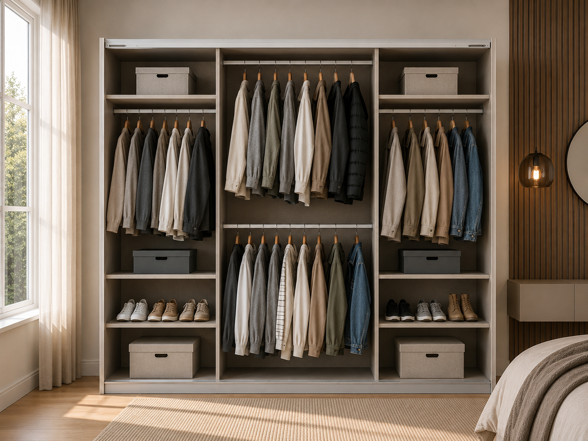 Schwebetürenschrank Kleiderschrank Luna -200 cm Alpinweiß