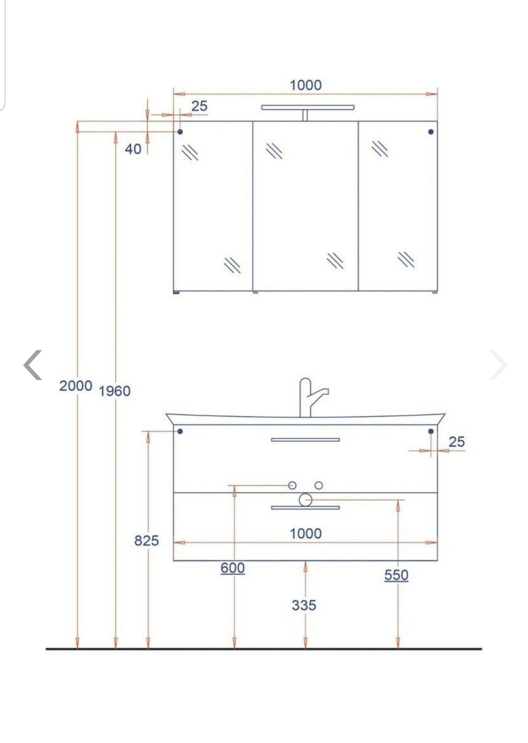 Badmöbel Florida 100 cm – LED Spiegel & Soft-Close Schubladen