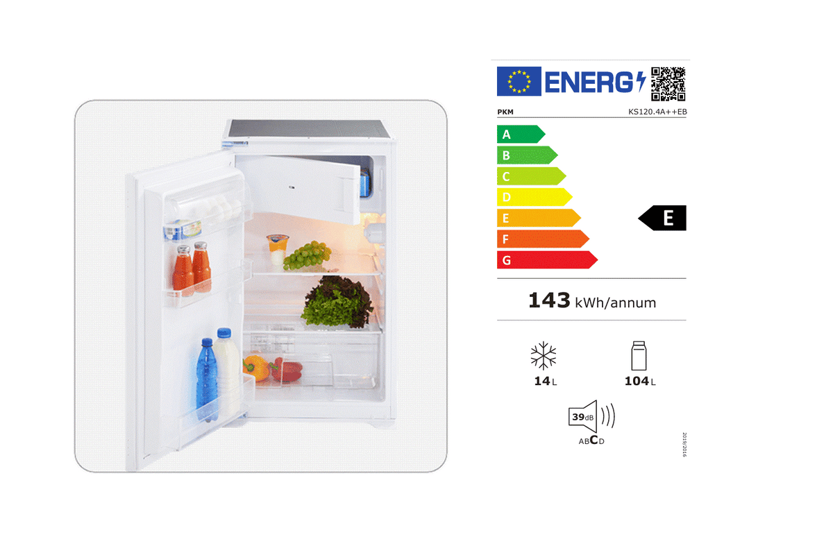 PKM Einbaukühlschrank KS120.4A++EB 118 Liter – 88 cm Nische | Gefrierfach