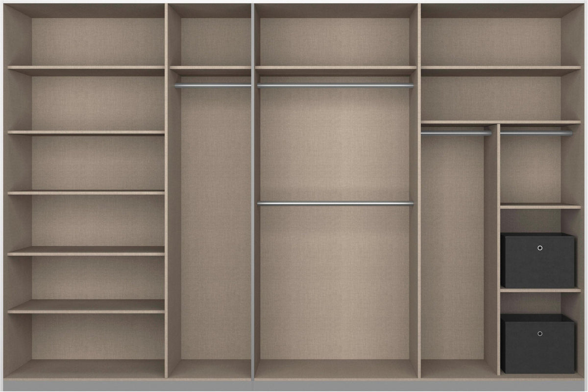 Schrank Kleiderschrank Schwebetürenschrank 315 cm Alpinweiß