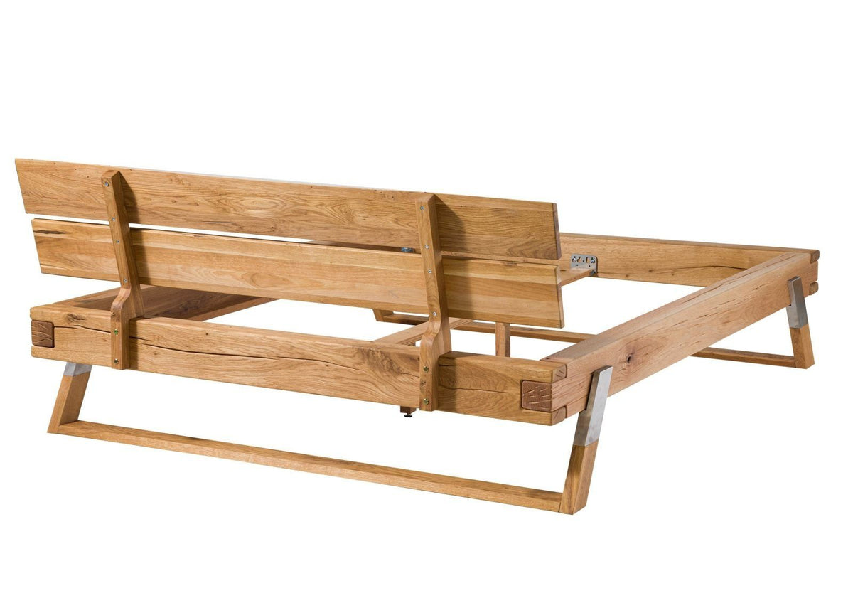 Bett Massivholz Balkenbett 180 × 200 cm – Wildbuche massiv geölt