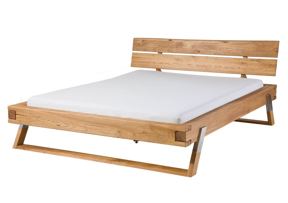 Massivholz Bett 180×200 cm – Balkenbett  Wildbuche massiv geölt