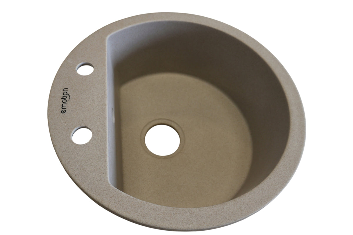 Spülbecken aus Granit – Beige, rund, 50 cm | Simo Möbel