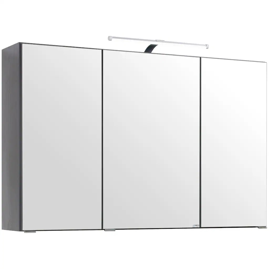 Spiegelschrank Farbe Buche  FLORIA – 100 cm – 3 Spiegeltüren – LED-Beleuchtung