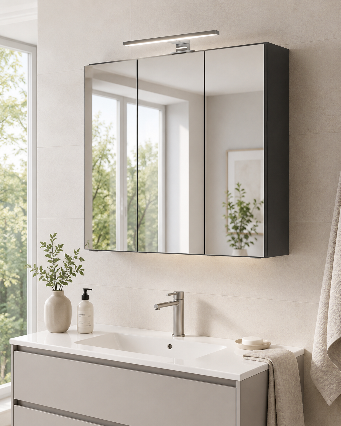 Spiegelschrank VELNO 60 cm Graphit