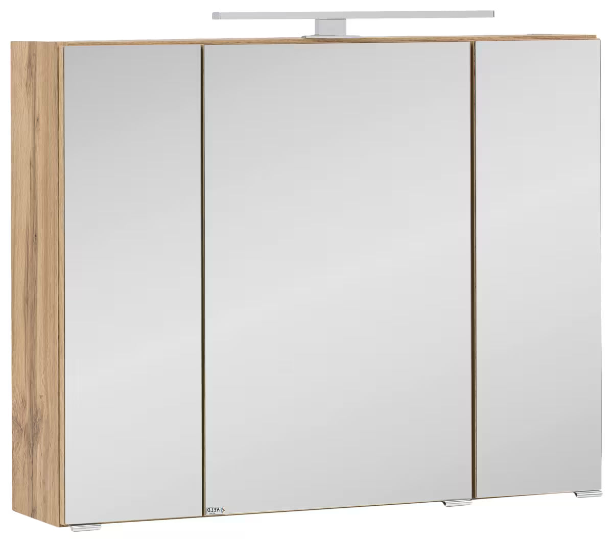 Held Möbel Spiegelschrank Luna 80 cm weiß mit LED – 3 Spiegeltüren