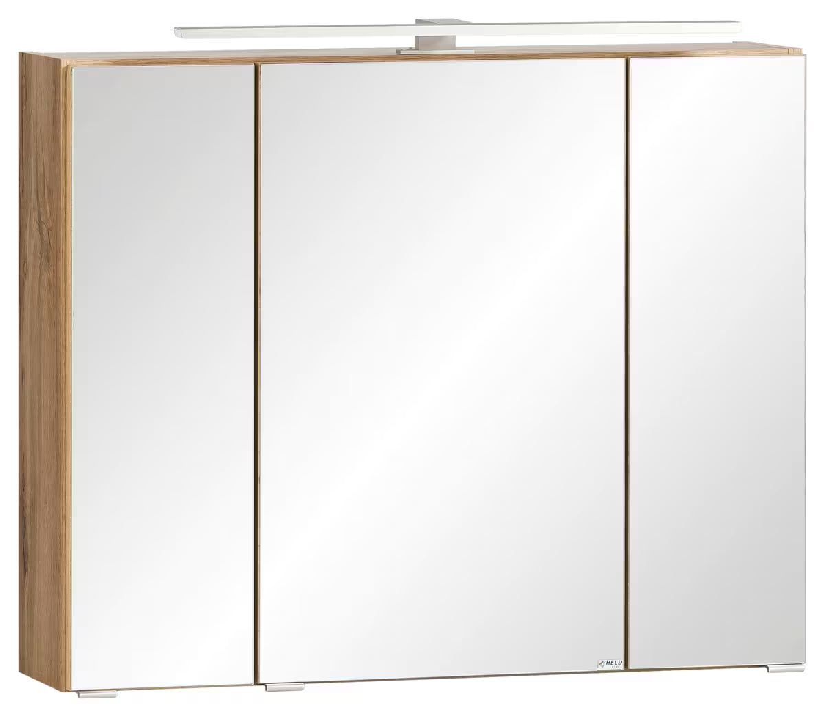 Held Möbel Spiegelschrank Luna 80 cm weiß mit LED – 3 Spiegeltüren