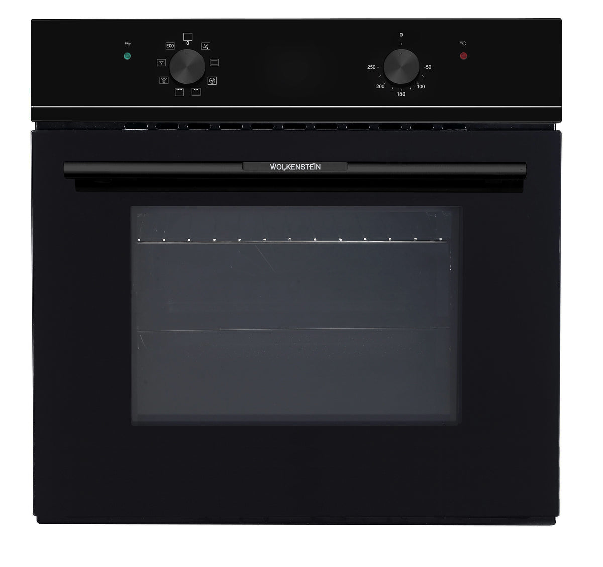 Einbaubackofen Schwarz – 62 Liter, 8 Funktionen,
