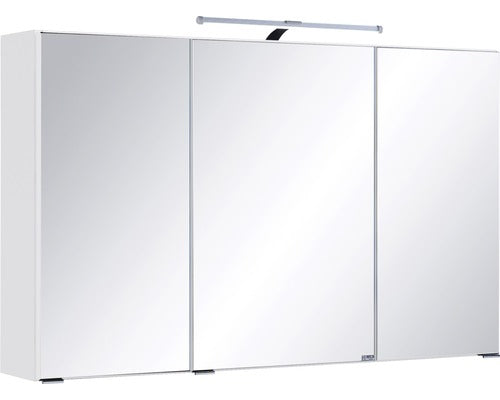 Spiegelschrank Farbe Buche  FLORIA – 100 cm – 3 Spiegeltüren – LED-Beleuchtung