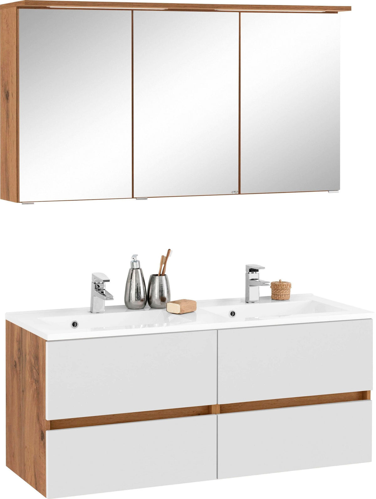 Badezimmermöbel-Set – 120cm Waschtisch & Spiegelschrank | Simo Möbel
