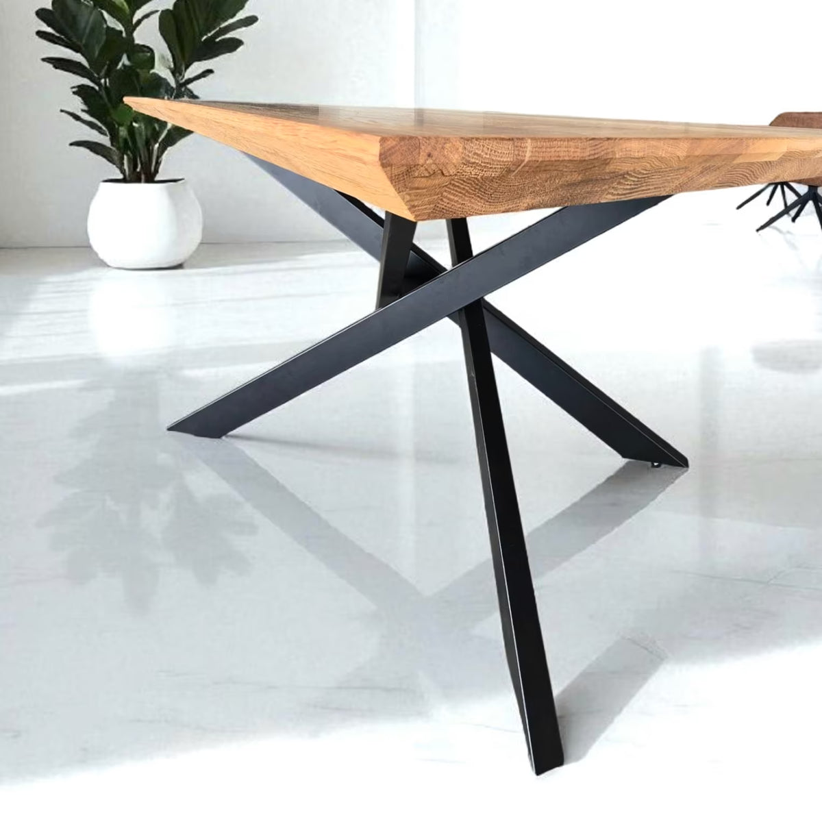Esstisch Eiche massiv geölt – mit Schweizer Kante Größen: 180×100 | 200×100 | 220×100 cm | Simo Möbel