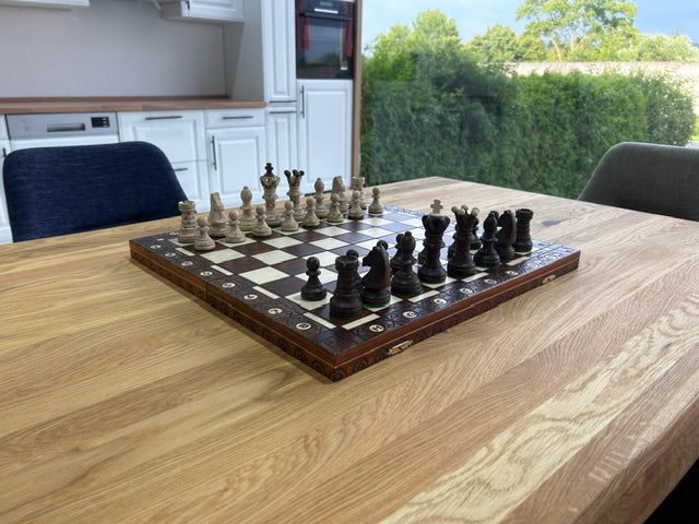Schach Edles Schachspiel Schachbrett 52 x 52 cm Handarbeit Holz