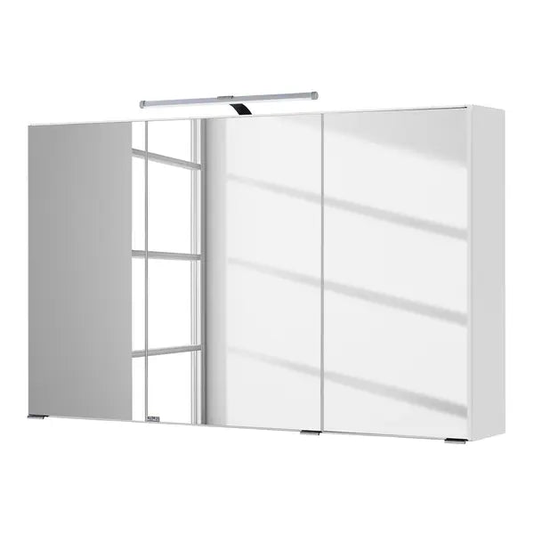 Spiegelschrank  weiß FLORIA – 100 cm – 3 Spiegeltüren – LED-Beleuchtung